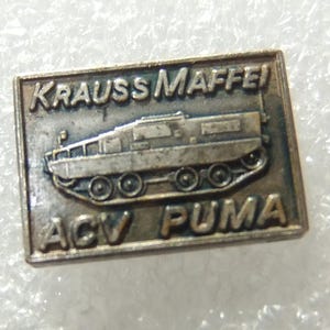 lapel pin Krauss Maffei ACV Puma tank military collector tank rare vintage