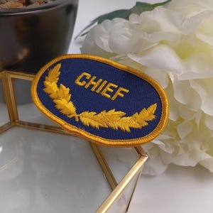 Iron-on patch CHIEF, blue yellow