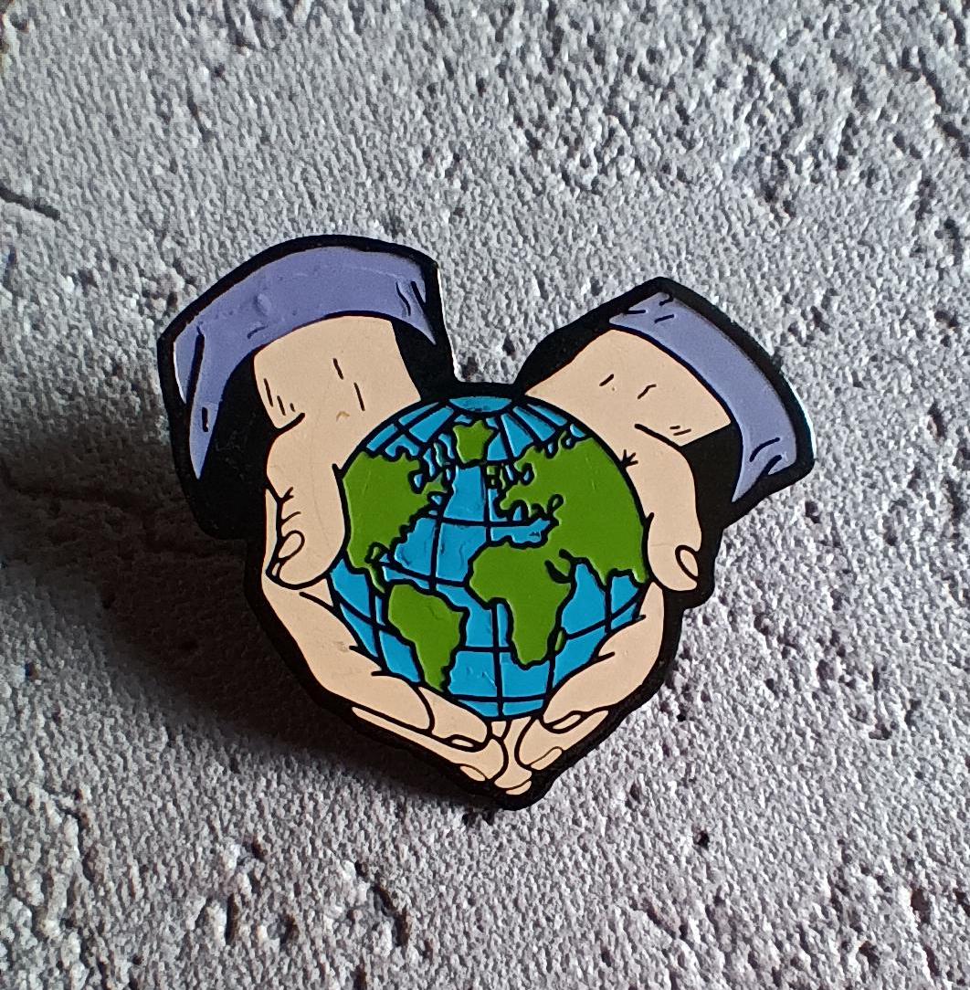 Unikat Emaille-Pin: Raum-Globus "Don't Pa Produktbild-Vorschau 5