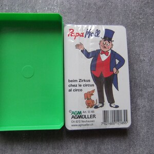 Juego de cartas, cuarteto, Papa Moll en el circo, embalaje original, coleccionista, familia, juego