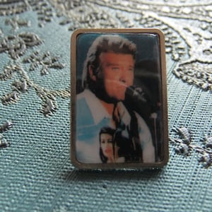 Johnny Hallyday, deceased, musician, France, personality, vintage, photo, PIN, pin