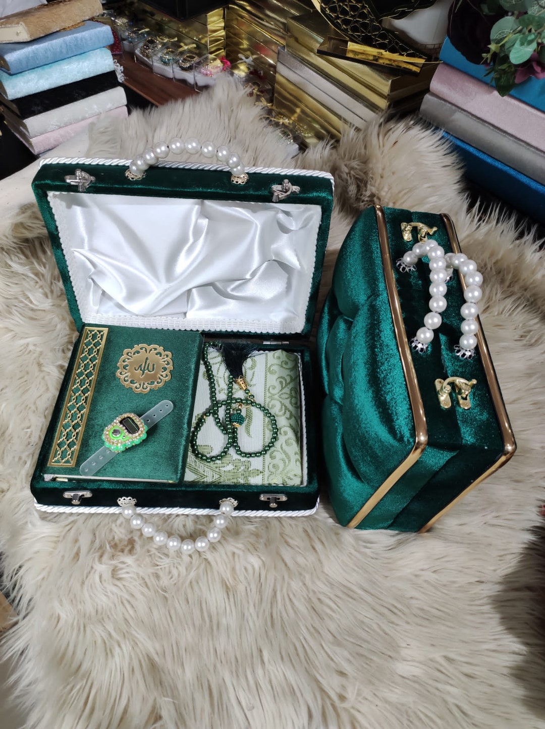 Prayer Mat Quran Tasbih Gift Set Ramadan Eid Hajj Umrah Wedding