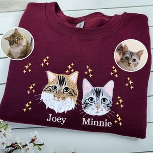 Father Day Gifts For Dad, Embroidered Pet Sweatshirt, Custom Pet Face Sweatshirt, Dog Dad Hoodie, Cat Mom Shirt, Personalized Gift For Dad