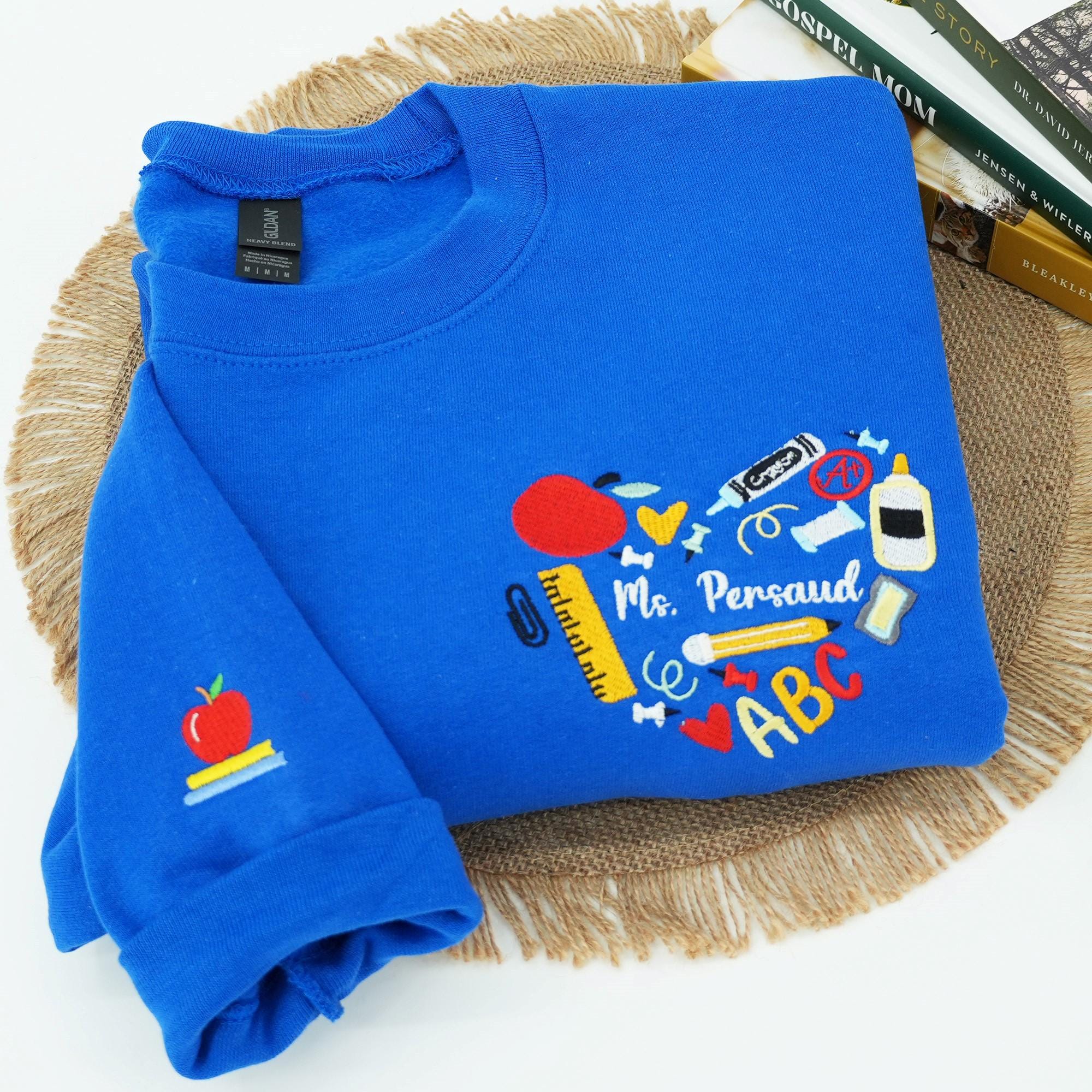 Thanksgiving Gifts For Teacher - Customized Sweatshirt For Teacher - Embroidered Student Teacher Shirt - Teacher Appreciation Gift