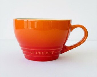 NEW Le Creuset Orange 400ml Cappuccino Cup, Stoneware Coffee Cup, Small Espresso Mug, Flame Orange Mug, Kitchen Gift, Cozy Coffee Cup Flame