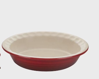 Le Creuset Cerise taartvorm 26 cm rood steengoed taartplaat ovenschaal NWT New Authentic