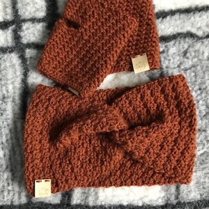 Diadema “Vintage Vibe” de lana de alpaca y merino y manoplas sin dedos