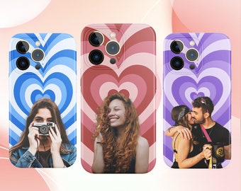 Coque iPhone coeur personnalisée | Coque photo personnalisée pour iPhone 15 14 13 12 11 Max Pro