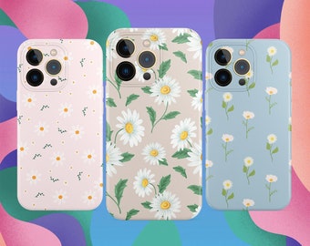 Funda de teléfono con estampado de flores de margarita personalizada / iPhone 13 12 Mini 11 Pro Max SE 2 2020 iPhone X Xs XR 7 8 Plus
