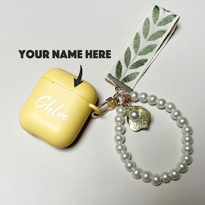 Custom AirPods Case With Pearl Daisy Aesthetic Charm Personalized Name Initials AirPods Cover for AirPods 1 2 Gen AirPods Pro 2 AirPods 3 zdjęcie 5