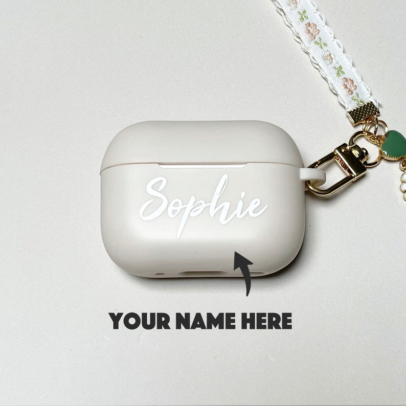 Custom AirPods Case With Pearl Daisy Aesthetic Charm Personalized Name Initials AirPods Cover for AirPods 1 2 Gen AirPods Pro 2 AirPods 3 zdjęcie 4