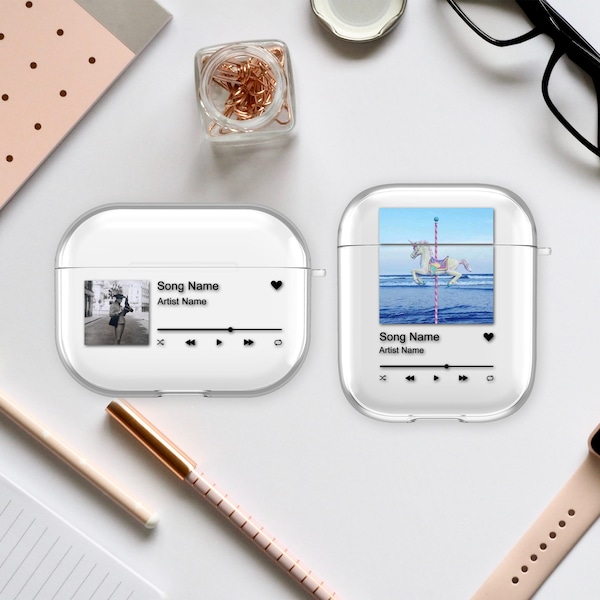 Plaque de musique personnalisée, étui pour AirPods, pochette de l'album pour AirPods 1 génération AirPods 2 génération AirPods Pro 2 AirPods 3