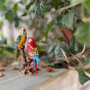 Brass Bird Trinket Set | Handicraft Home Decor Item | Pair Of Bird Showpiece Aesthetic Corner Decor | Vintage Brass Pair of Bird For Decor |
