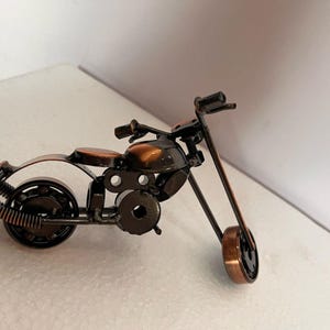 Handmade Iron Motorcycle Model | Vintage Bike Decor | Rustic Metal Bike Sculpture | Biker Gift | Desk & Shelf Decor| Iron Vintage Motorcycle