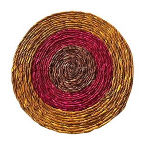 Napperons faits main en herbe de rivière | Sets de table brodés naturels | Décoration de salle à manger écologique | Cadre de table bohème rustique | Décorations pour la maison