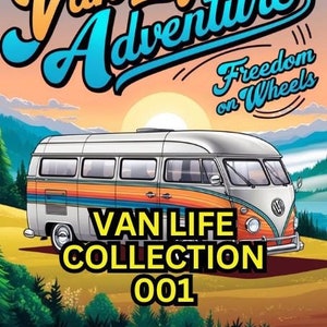 299 Van Life Adventure T-Shirt Design Kollektion Minimalist Art Deco Retro und Mehr Outdoor Reise Grafik PNG Bundle ~ 300DPI