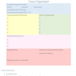 School Psychologist- File Organizer