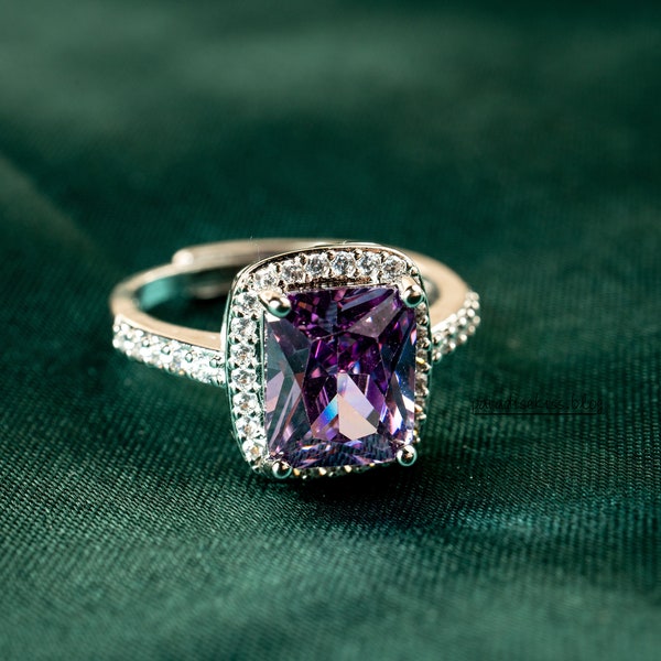 Purple Wedding Ring Etsy