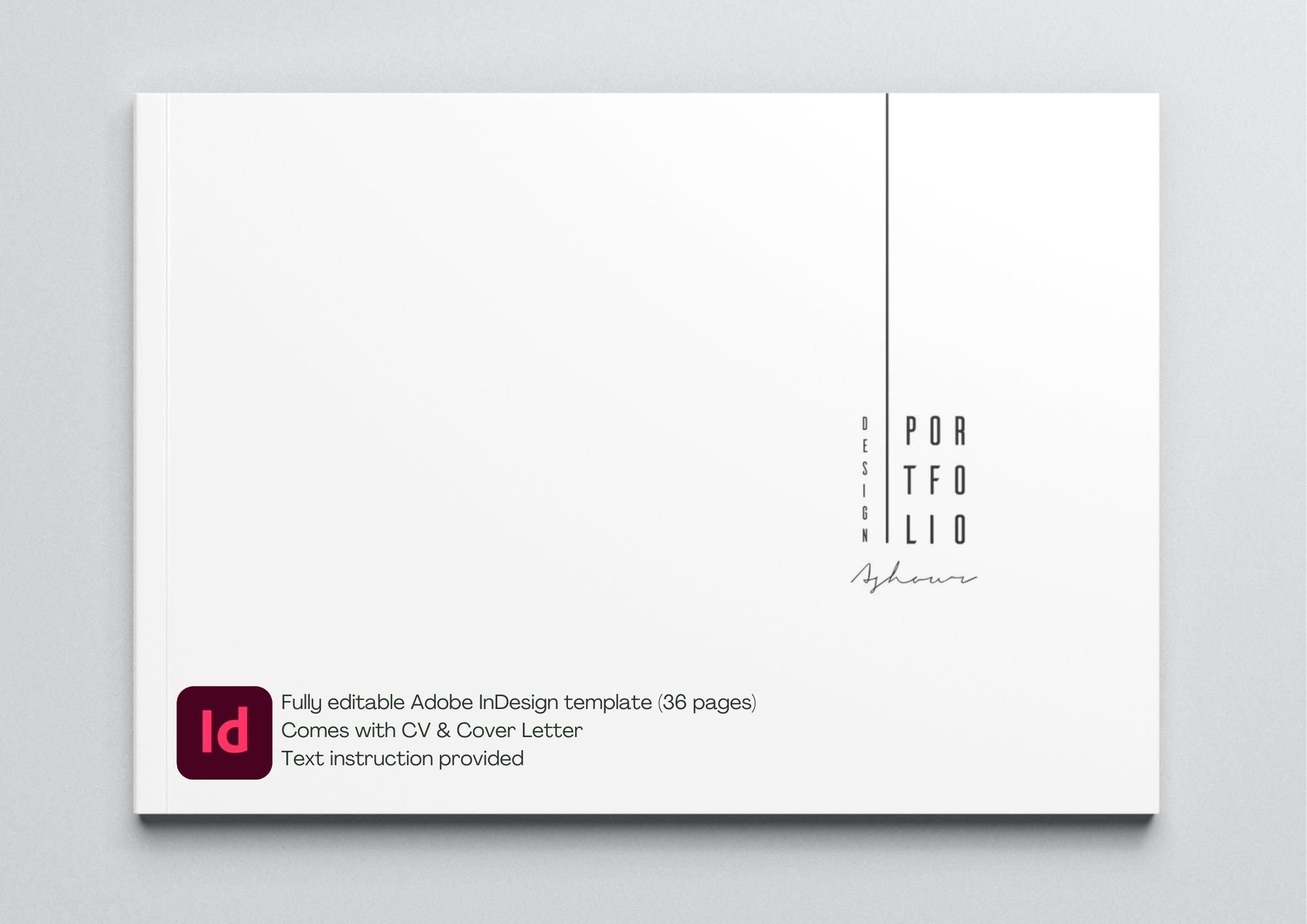 Minimalist Design Portfolio Template Bundled With CV Cover Letter A3