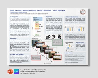 Minimalist Scientific/Conference Poster Template | Microsoft PowerPoint and Canva | A0 and 36" × 48" | Landscape & Portrait | 8 Variations!