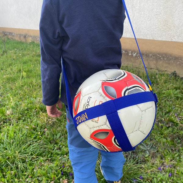 Tragegurt Ball  Ballgurt personalisiert Tasche bestickt Rucksack Volleyball Fußball Handball Basketball Tragebeutel Umhängetasche Bälle Kind