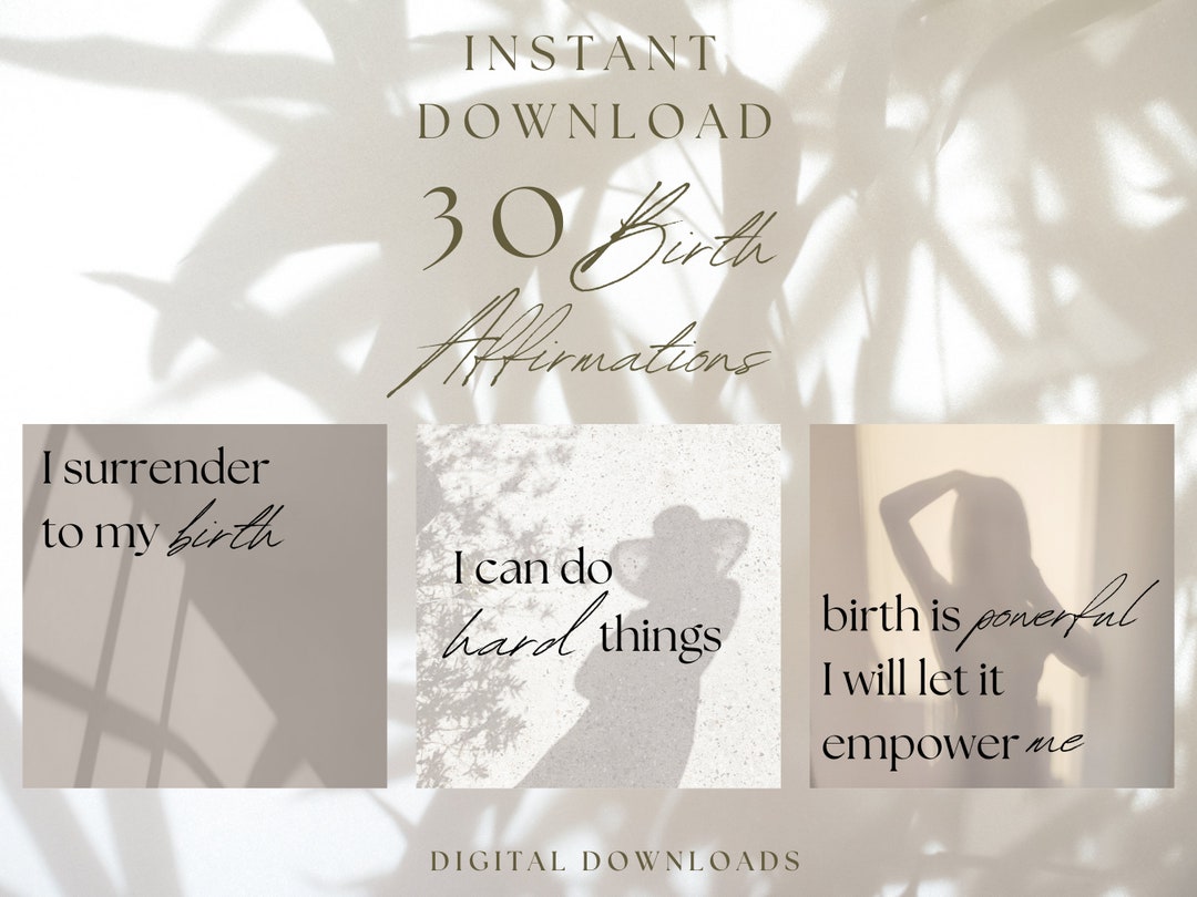 30 Printable Birth Affirmations Printable Birth Affirmation Cards ...