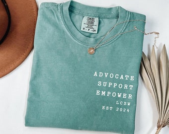 Social Worker Gift Shirt for Men and Women Personalized with EST, Custom Social Worker Tee, LCSW Graduation Gift, Social Worker Appreciation