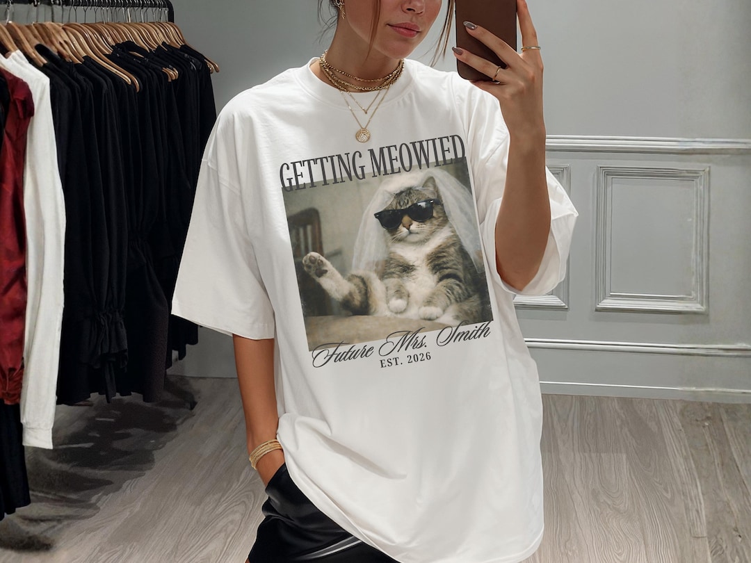 Future Mrs Getting Meowied Comfort Colors Shirt, Cat Mom Engagement Tee