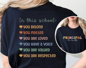 Personalized School Principal Gift Shirt, Back to School Team Shirt for Principal, Principal Custom School Shirt, Gift for Principal