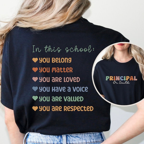 Personalized School Principal Gift Shirt, Back to School Team Shirt for Principal, Principal Custom School Shirt, Gift for Principal