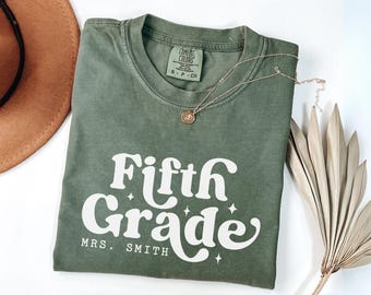 Personalized 5th Grade Teacher Comfort Colors Shirt