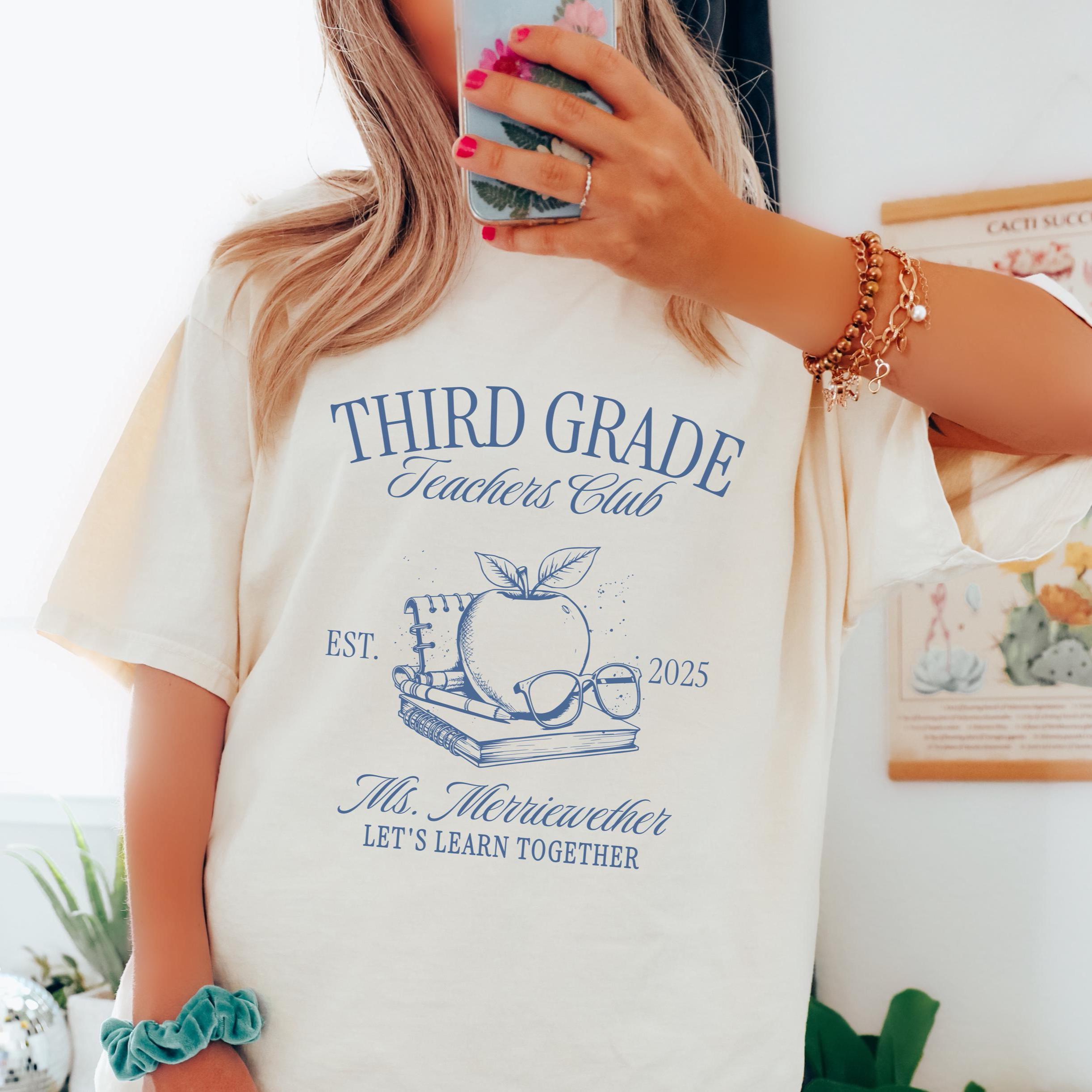 Personalized Third Grade Teacher Comfort Colors Shirt: First Day of School Team Tee