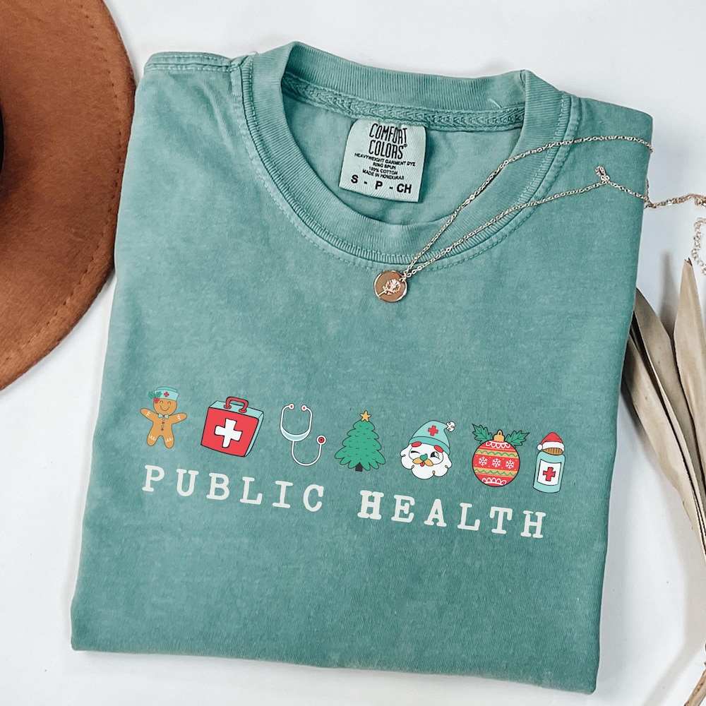 Public Health Team Unisex Comfort Minimalist Christmas Shirt For Community Nurses And Staff, Public Health Winter Holiday Xmas Top