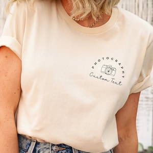 Custom Photographer Logo Shirt, Photographer Gift Shirt, Camera Man Shirt, Photographer Team Company Shirt Personalized, Photography Gift