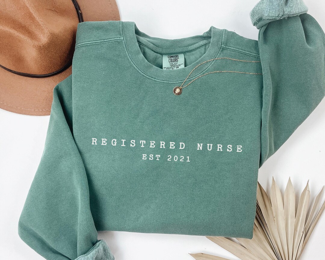 Quilted NURSE Sweatshirt - Grey