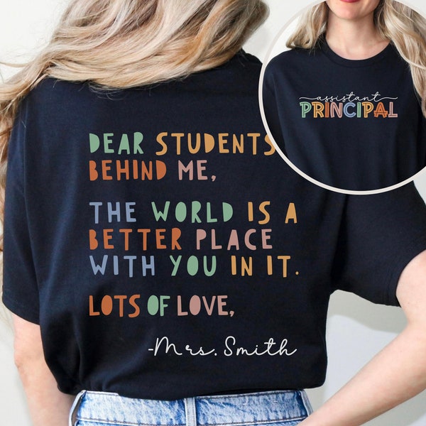 Camiseta personalizada para subdirector/a de escuela, camiseta de regreso a clases para subdirector/a, regalo personalizado para subdirector/a.