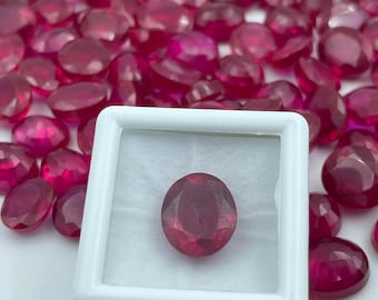 5 CT Enhanced Red Ruby Corundum Oval Loose Gemstone