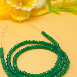 Genuine Emerald Beads Strand, Emerald Beads Strand, Micro Cut Beads Strand, Emerald Beads Strand For Jewelry Making