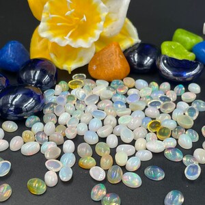 Top Quality Ethiopian Opal Cabochon Lot, Size 8x5 MM Oval Smooth Cabochon Lot, Beautiful Ethiopian Opal Loose Gemstone For Jewelry Making