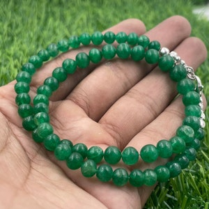 Natural Zambian Emerald Necklace: Handmade Rondelle Gemstone Beads (16-20 Inch)