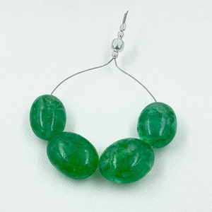14mm - 16mm, Natural Emerald Smooth Oval Beads, Zambian Emerald Oval Beads, Zambian Emerald Loose Gemstone Beads For Making jewelry
