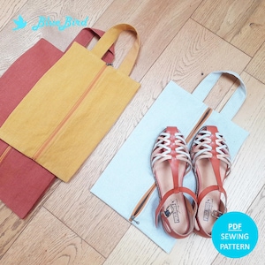 Shoes Storage Bag PDF sewing pattern in Four Sizes with step-by-step Instructions