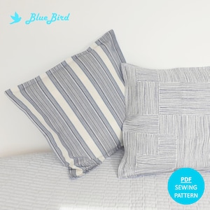 Cushion Cover PDF SEWING PATTERN, Fits 45x45cm cushion pad, With a hidden zipper, Step-by-Step Instructions