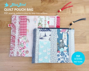 Quilt Pouch bag PDF SEWING PATTERN in two sizes with Instructions