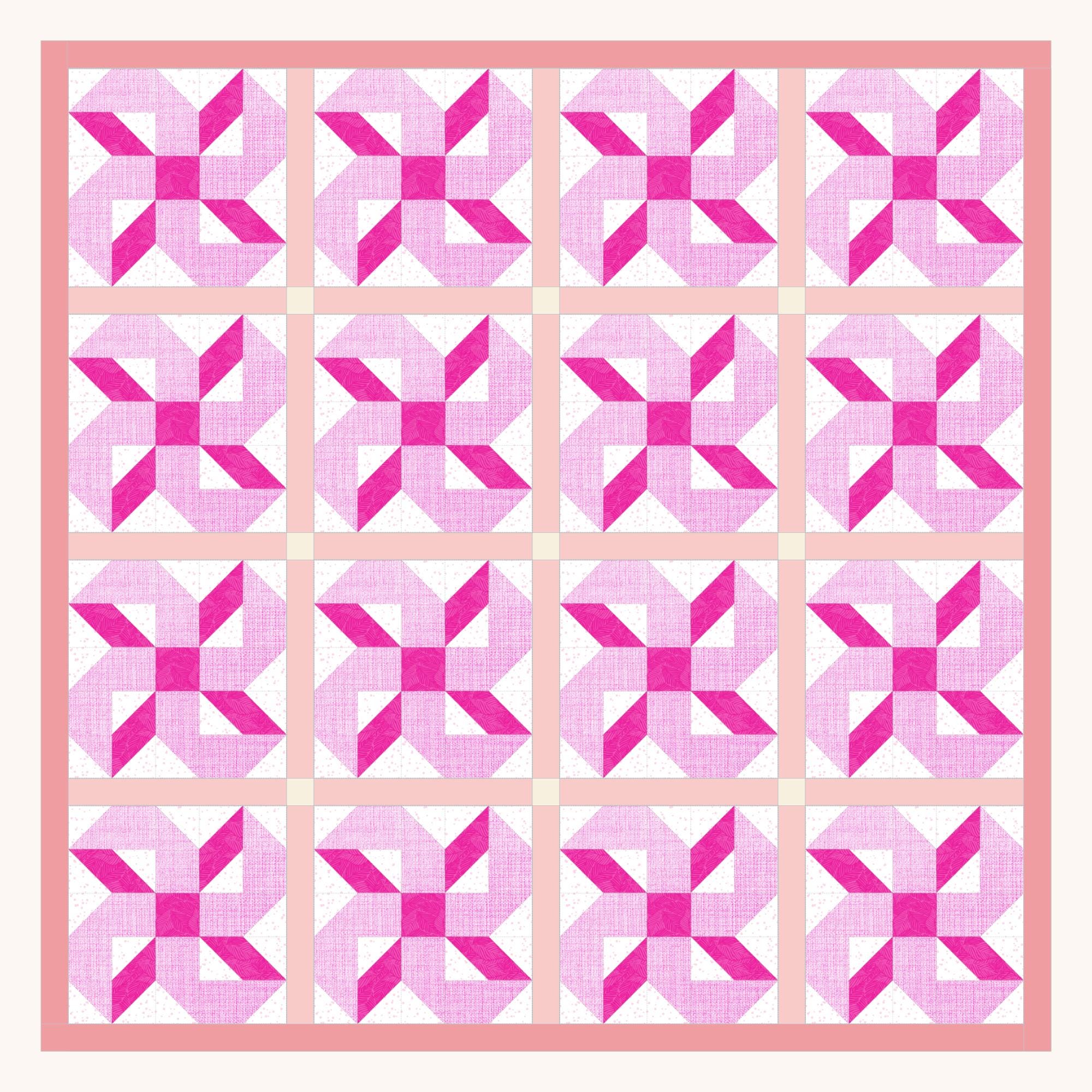 Twisted Ribbon Quilt Block Pattern, 4 Sizes Included, FPP, Foundation ...