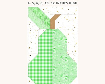 Pear Quilt Pattern, 6 Sizes Included, FPP, Foundation Paper Piecing (PDF Download)