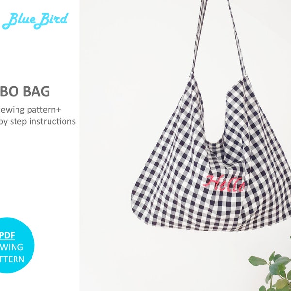 Hobo Bag PDF SEWING PATTERN with step-by-step Instructions