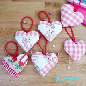 Valentine's Hanging Heart Ornament SEWING PATTERN in 3 Types with Instructions