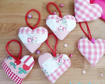 Valentine's Hanging Heart Ornament SEWING PATTERN in 3 Types with Instructions