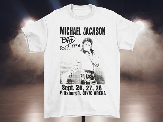 micheal jackson tshirt  Michael jackson bad tour, Michael jackson, Michael  jackson tour